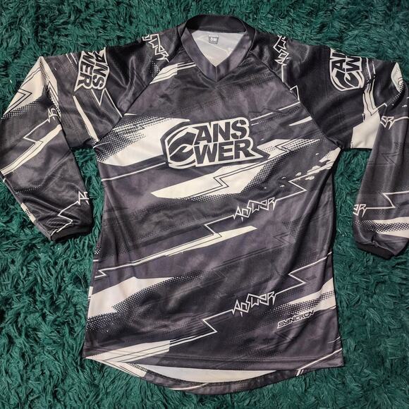 Answer Racing Syncron Motocross Jersey Black/White Long Sleeve Size Small - Picture 1 of 5